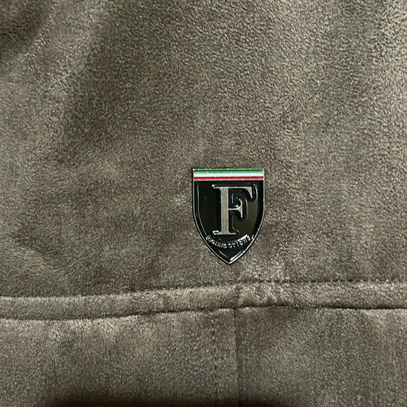 NWOT F COLLECTIONS Men’s Faux Suede Leather Bomber Jacket SZ XXL Made In Italy - Picture 8 of 15